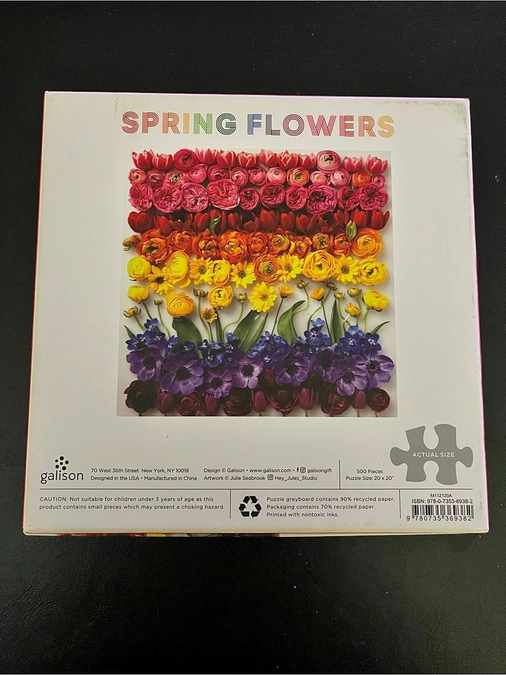 Galison Spring Flowers 500-Piece Jigsaw Puzzle Multicolor